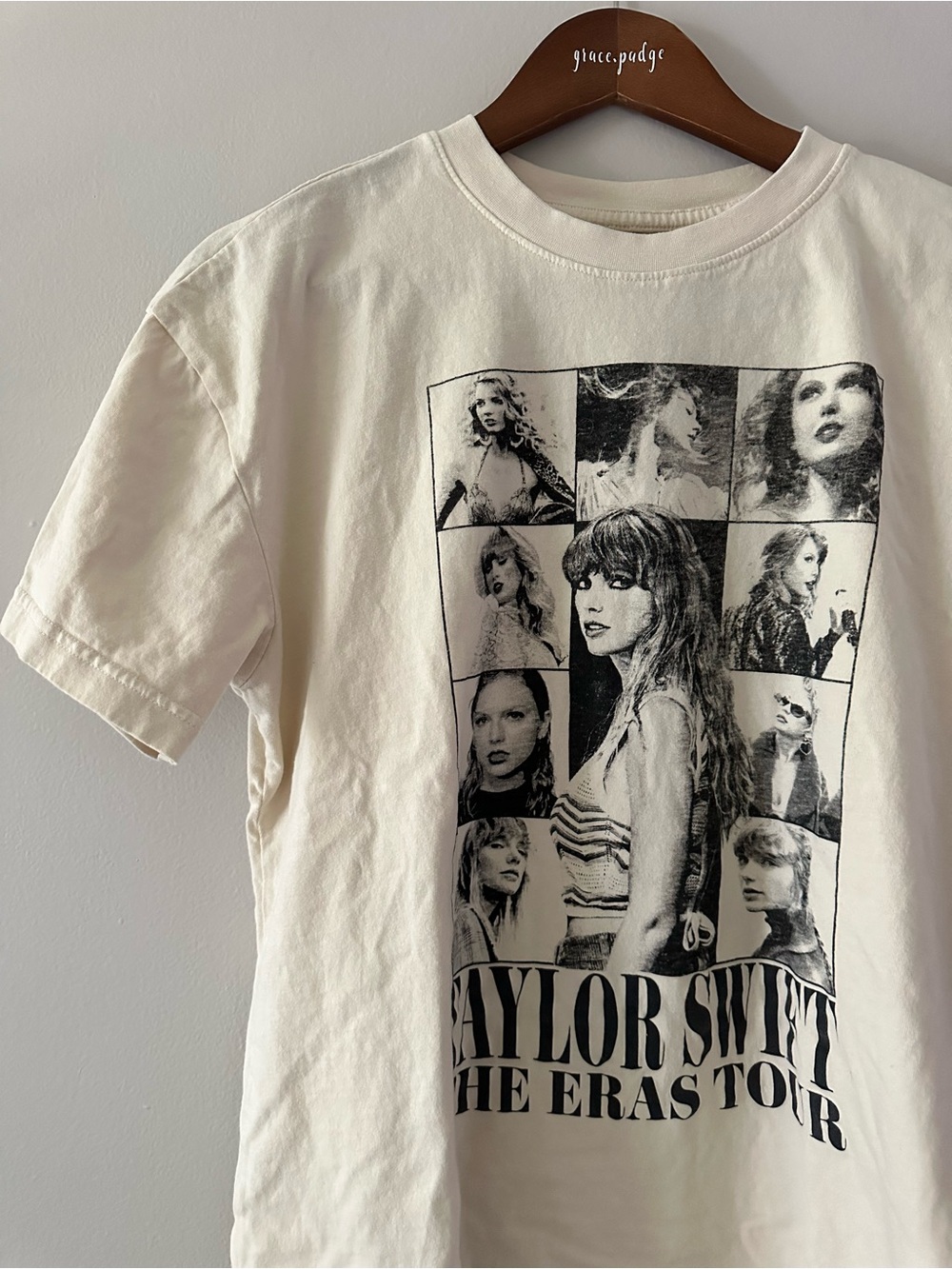 Taylor Swift Cream and Black The Eras Tour Graphic Tee